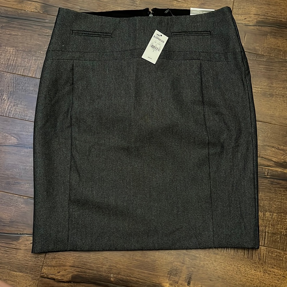 Express pencil skirt, natural waist size 2. (Dark gray)